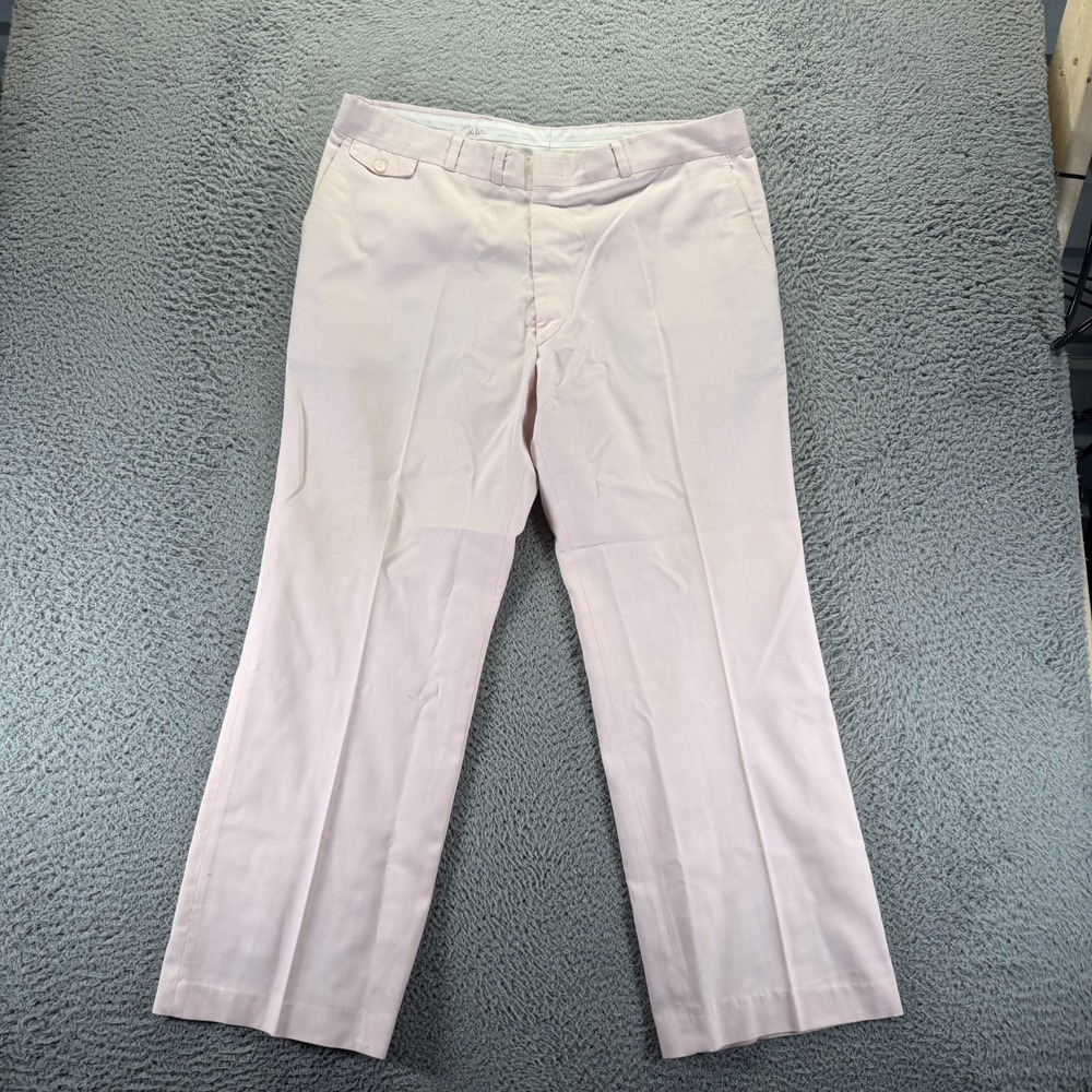 John Weitz Pant Mens 38x29 Pink Dress Straight Leg Preppy Business Career Office